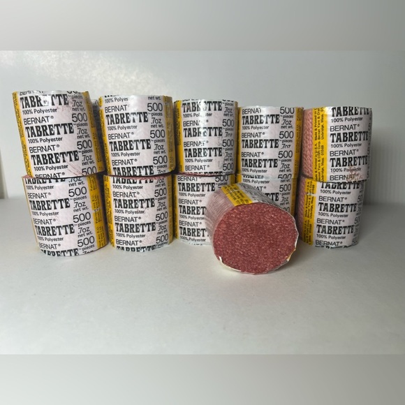 Bernat Other - Bernat Latch Hook Rug Pre Cut Yarn Pinkish 100% Polyester Dye Lot 4736 Lot of 21
